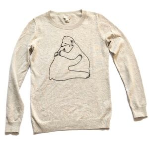 Embroidered J. Crew hugging polar bears sweater. XXS